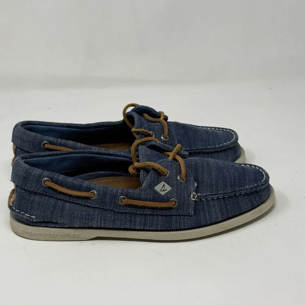 Sperry Top Sider Baja Boat Shoes Mens 10 M Blue Fabric 2 Eye Casual Moccasins
